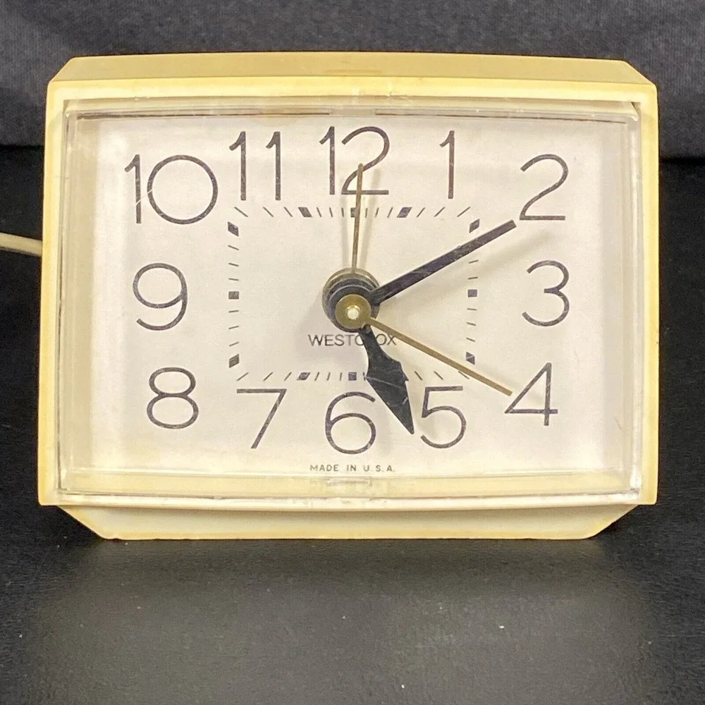 Westclox Bold II Model 22189 Corded Alarm Clock Tested Working Mcm Beige Vintage